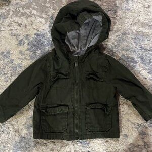 Old Navy Hooded Jacket 12 to 18M Olive Green